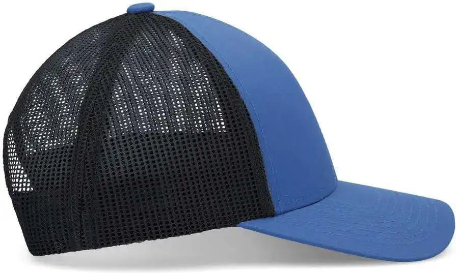 Pacific Headwear P114 Low Pro Trucker Cap Ocean Blue Light Charcoal