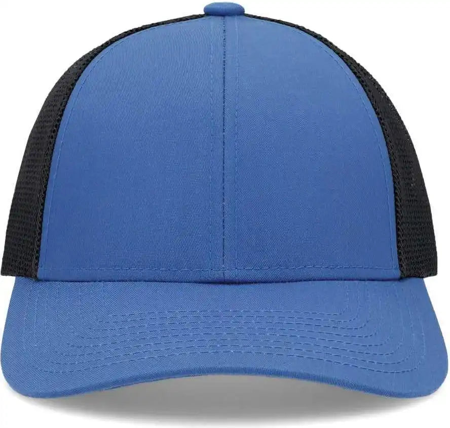 Pacific Headwear P114 Low Pro Trucker Cap Ocean Blue Light Charcoal