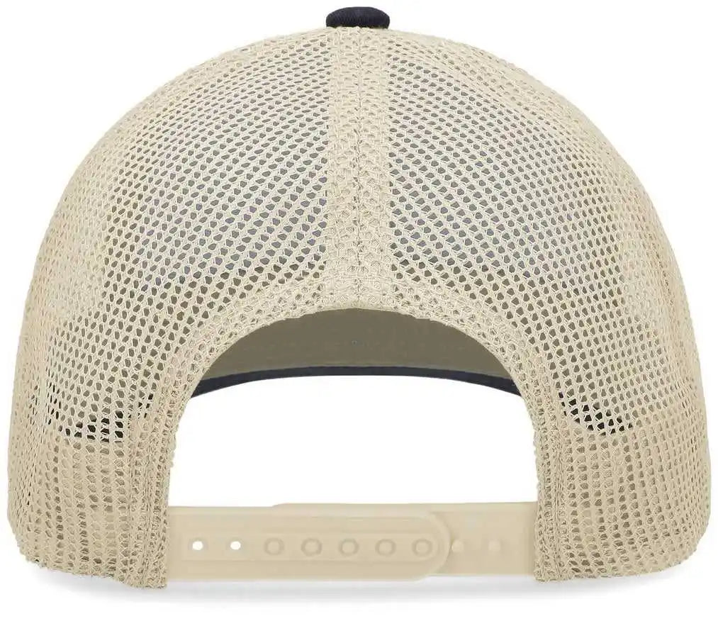 Pacific Headwear P114 Low-pro Trucker Cap - Panther Teal Beige Navy - 7’’ - 7 7/8’’