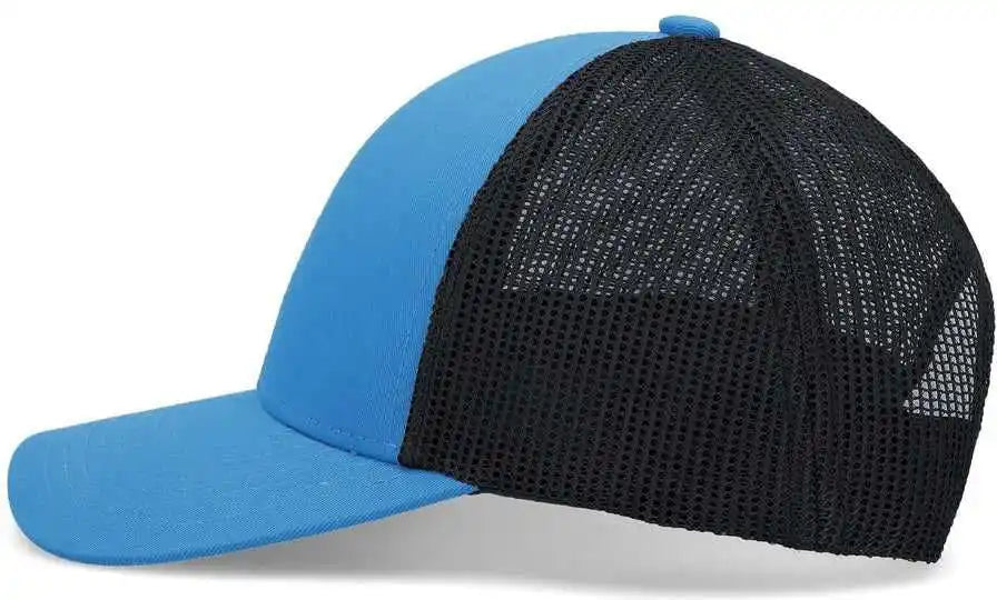 Pacific Headwear P114 Low Pro Trucker Cap Panther Teal Light Charcoal