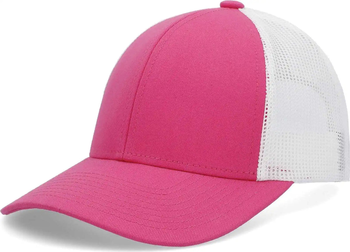Pacific Headwear P114 Low Pro Trucker Cap Pink White / 6 1/2’’ 7’’
