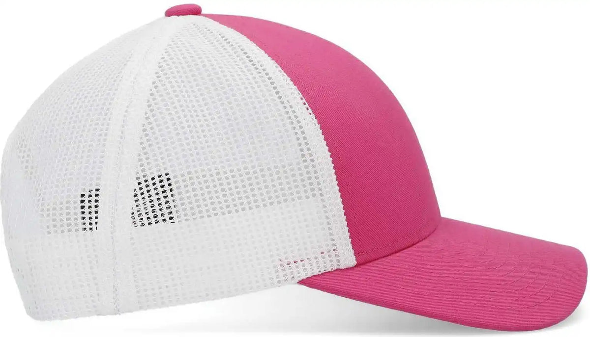 Pacific Headwear P114 Low Pro Trucker Cap Pink White