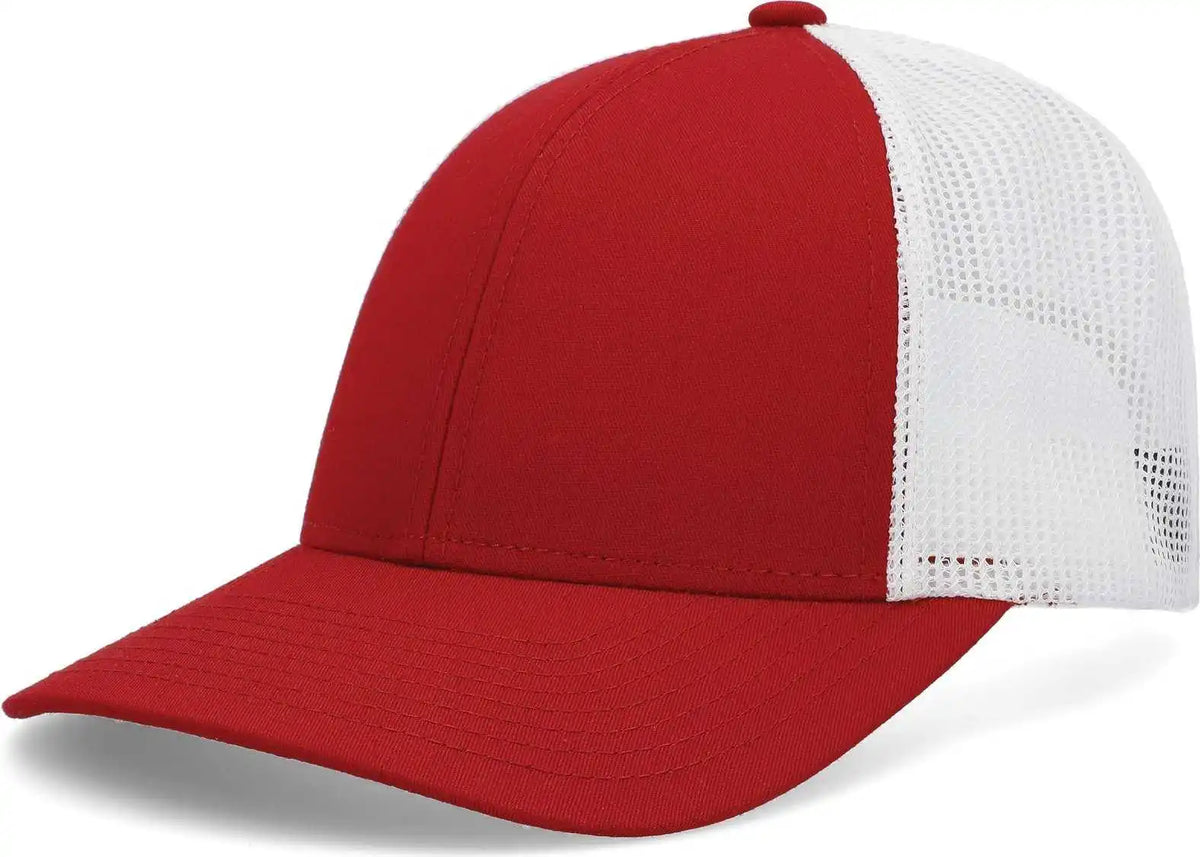 Pacific Headwear P114 Low Pro Trucker Cap Red White / 6 1/2’’ 7’’