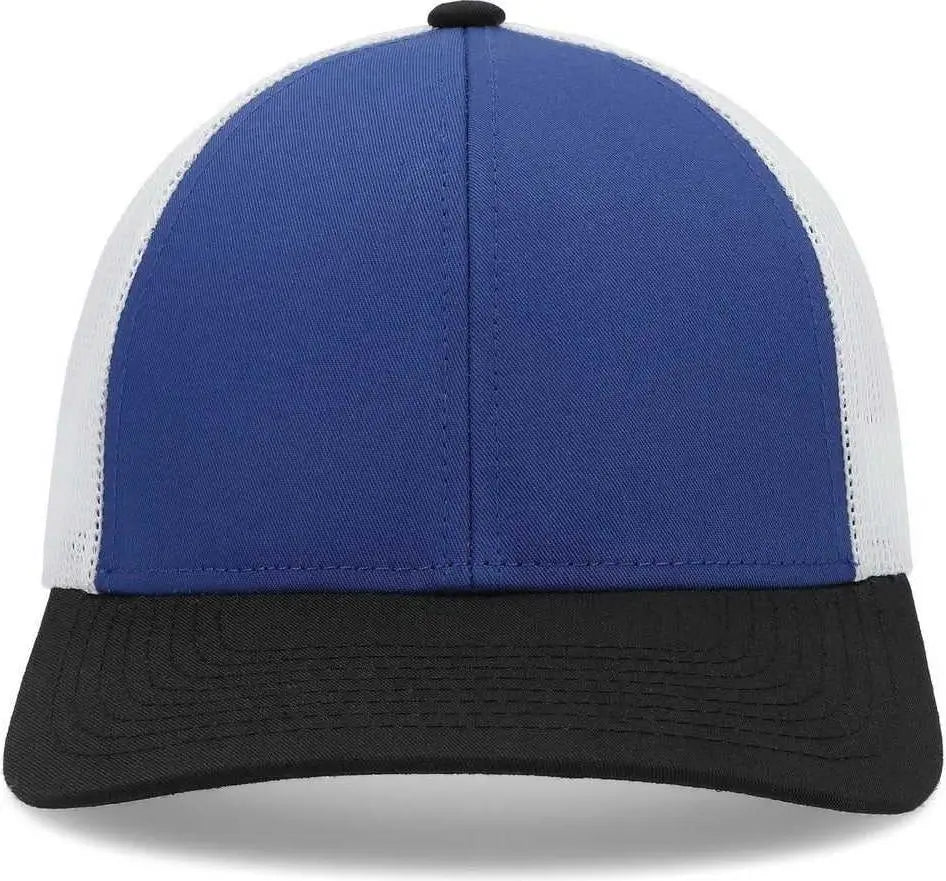 Pacific Headwear P114 Low-pro Trucker Cap - Royal White Black - 7’’ - 7 7/8’’