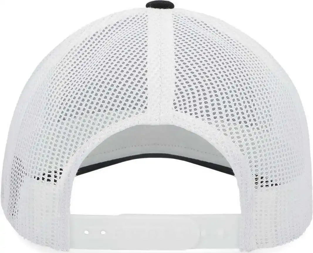 Pacific Headwear P114 Low Pro Trucker Cap Royal White Black