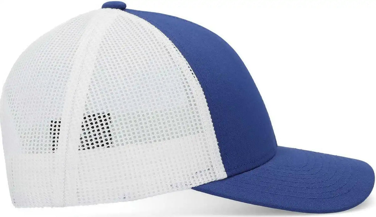 Pacific Headwear P114 Low-pro Trucker Cap - Royal White