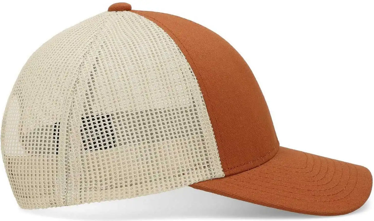 Pacific Headwear P114 Low Pro Trucker Cap Rust Beige