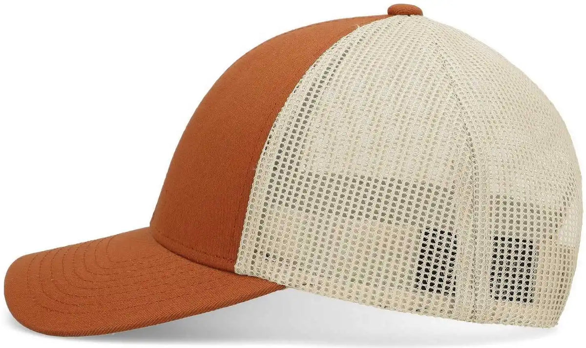 Pacific Headwear P114 Low Pro Trucker Cap Rust Beige