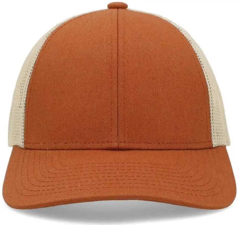 Pacific Headwear P114 Low Pro Trucker Cap Rust Beige