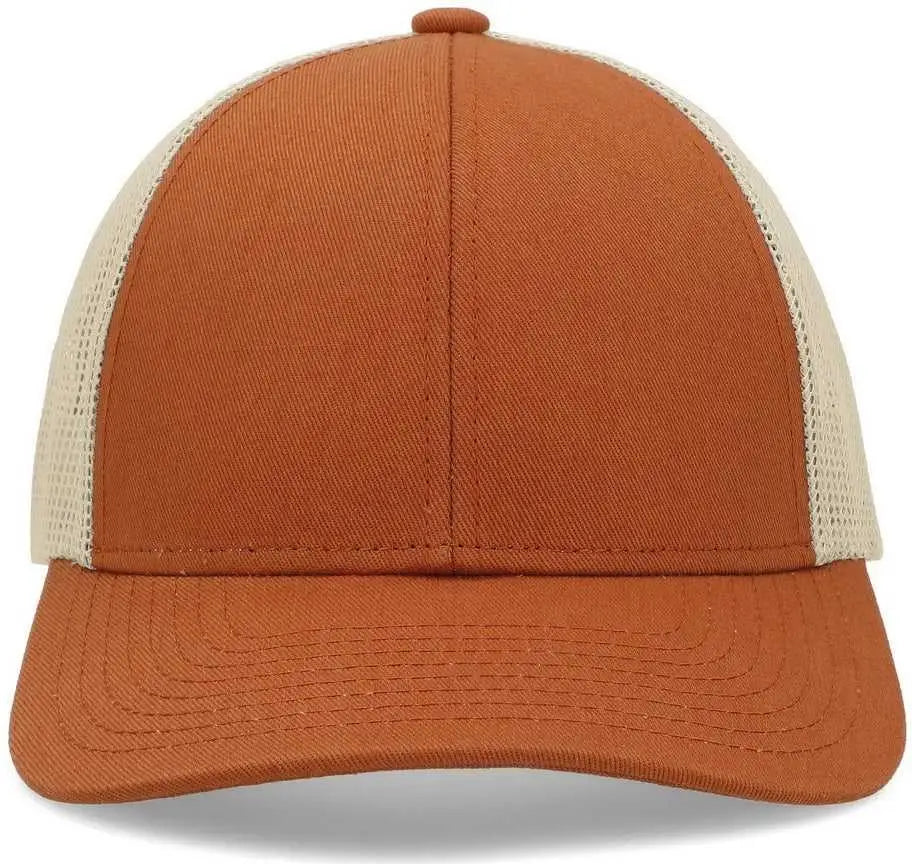 Pacific Headwear P114 Low-pro Trucker Cap - Rust Beige