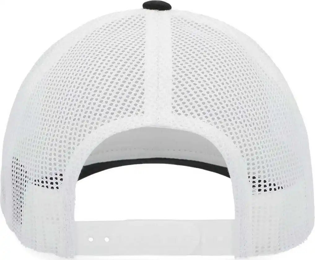 Pacific Headwear P114 Low Pro Trucker Cap Silver White Black