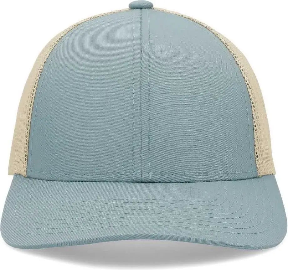 Pacific Headwear P114 Low-pro Trucker Cap - Smoke Blue Beige