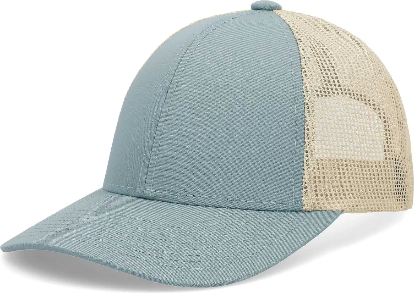 Pacific Headwear P114 Low-pro Trucker Cap - Smoke Blue Beige