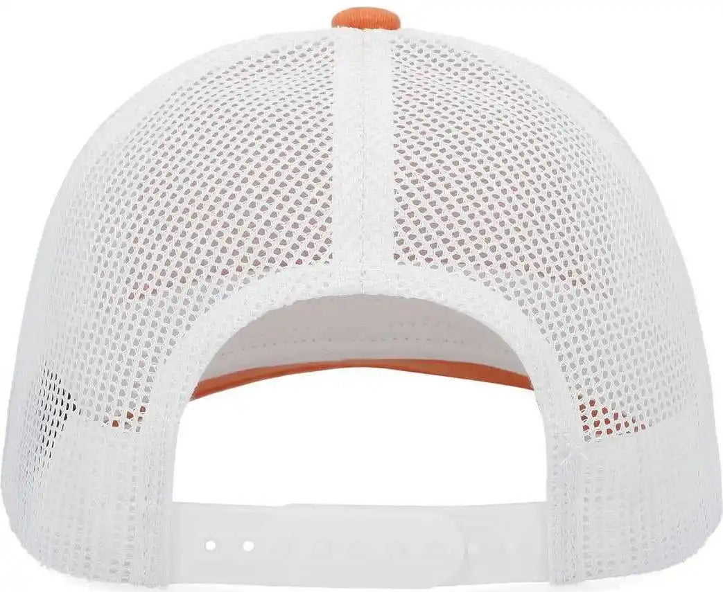 Pacific Headwear P114 Low Pro Trucker Cap Tangerine White Orange