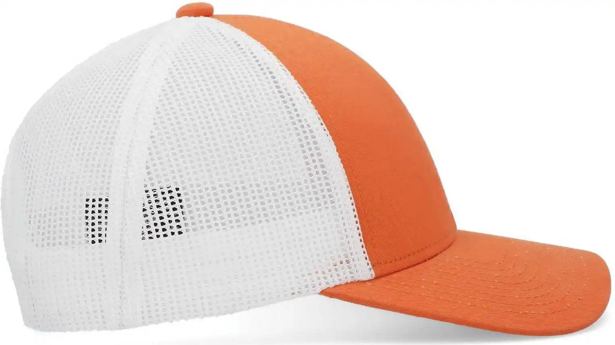 Pacific Headwear P114 Low Pro Trucker Cap Tangerine White Orange