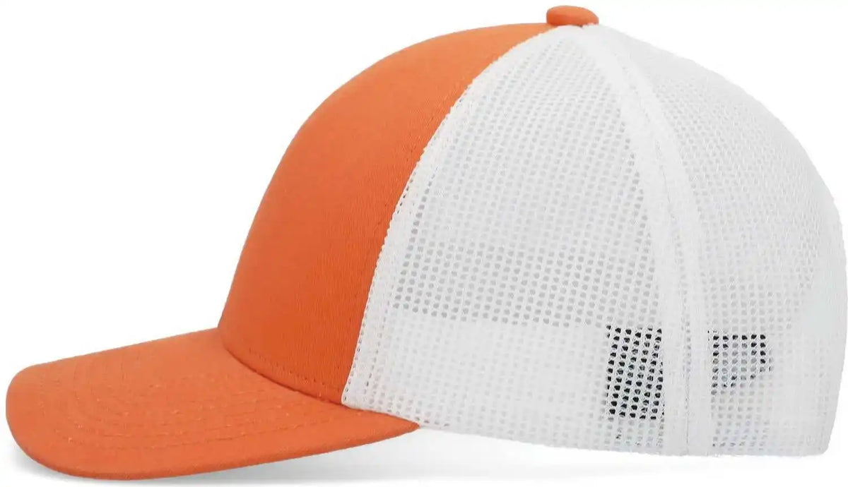 Pacific Headwear P114 Low Pro Trucker Cap Tangerine White Orange