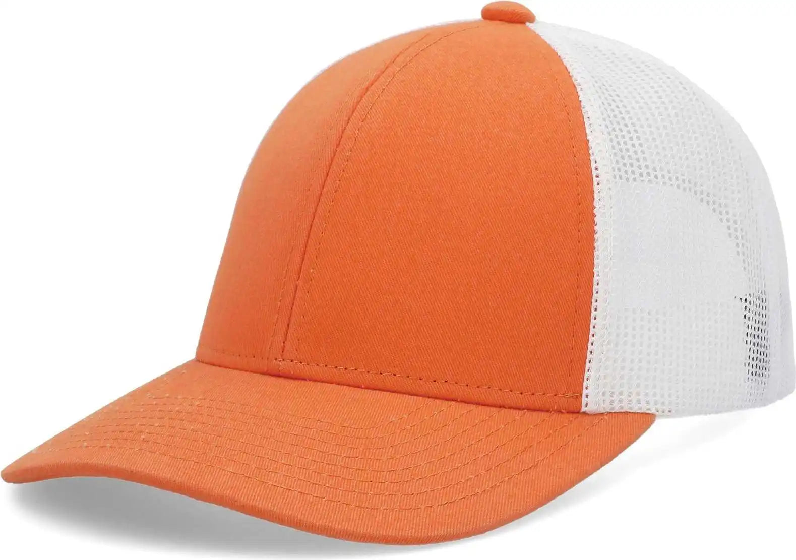 Pacific Headwear P114 Low-pro Trucker Cap - Tangerine White Orange - 7’’ - 7 7/8’’