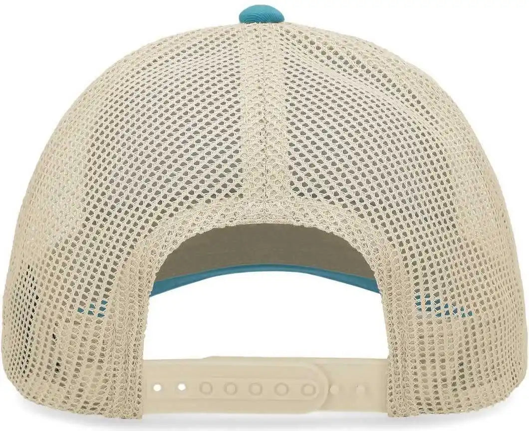 Pacific Headwear P114 Low-pro Trucker Cap - Teal Beige - 7’’ - 7 7/8’’