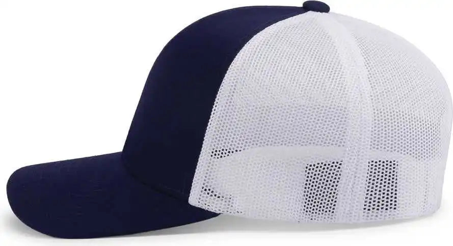 Pacific Headwear P114 Low-pro Trucker Cap - True Navy White - 7’’ - 7 7/8’’