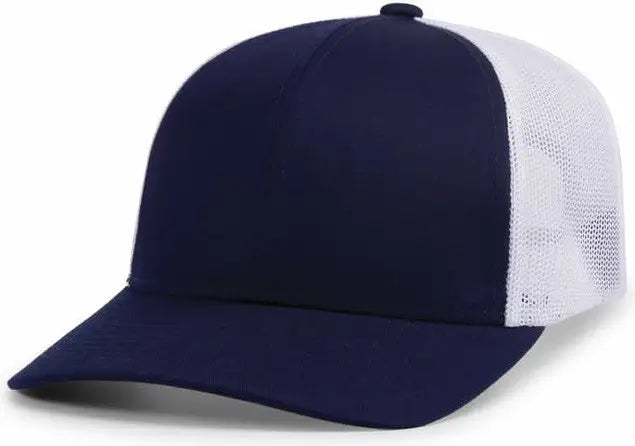 Pacific Headwear P114 Low-pro Trucker Cap - True Navy White