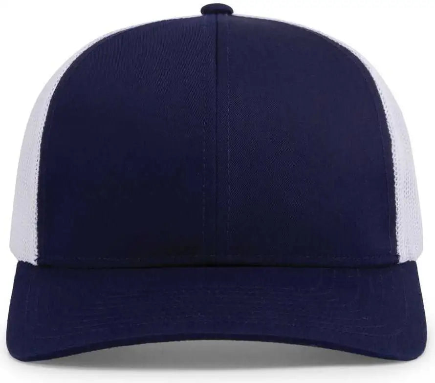Pacific Headwear P114 Low-pro Trucker Cap - True Navy White