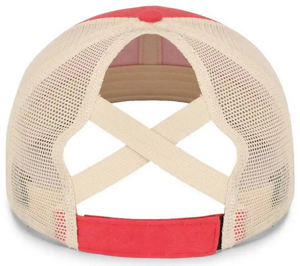 Pacific Headwear P130 Ladies Ponytail Cap - Coral Beige - Kahki / 7’’ 7 7/8’’
