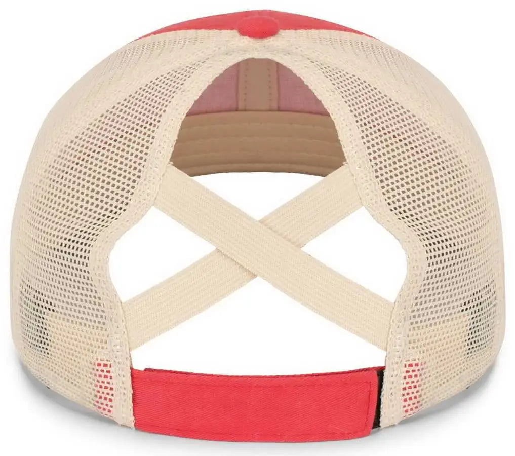 Pacific Headwear P130 Ladies Ponytail Cap - Coral Beige - Kahki / 7’’ 7 7/8’’