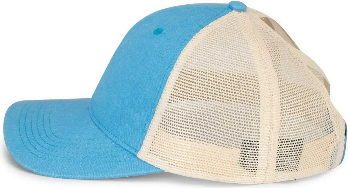Pacific Headwear P130 Ladies Ponytail Cap - Light Blue Beige