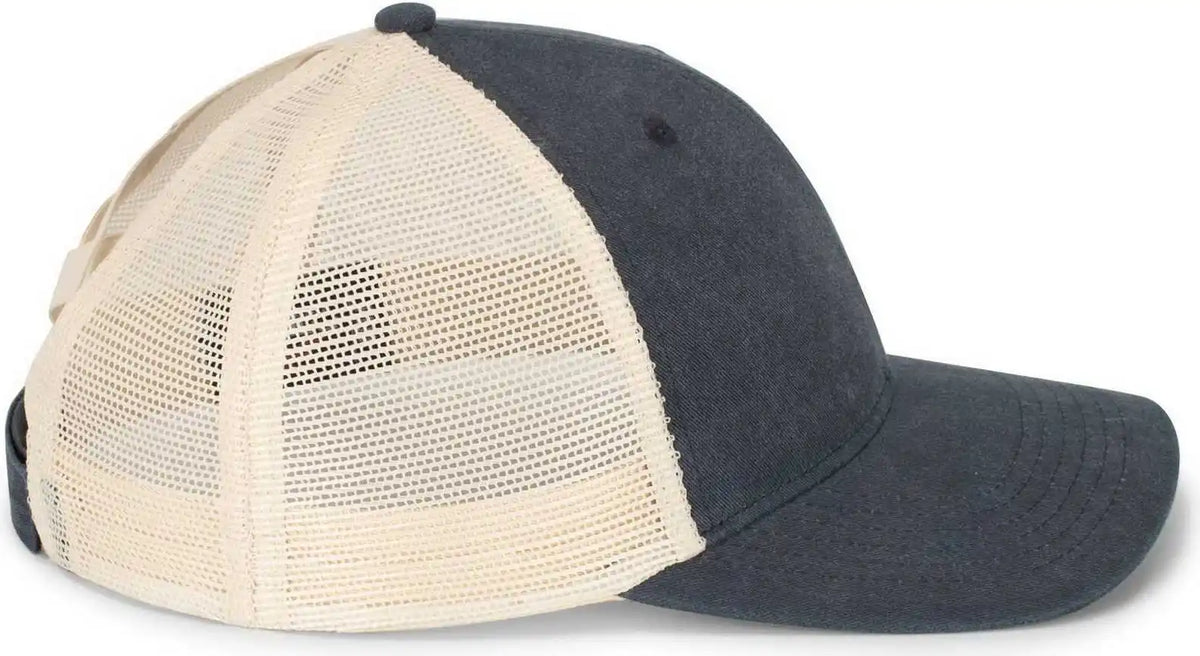 Pacific Headwear P130 Ladies Ponytail Cap - Navy Beige - Khaki / 7’’ 7 7/8’’