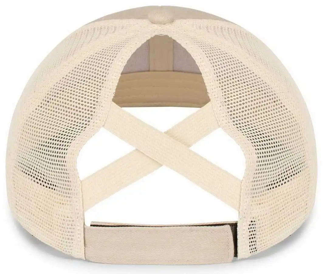 Pacific Headwear P130 Ladies Ponytail Cap - Stone Beige - 7’’ - 7 7/8’’