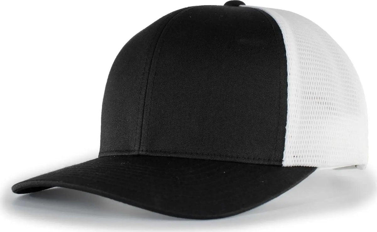 Pacific Headwear P151 Trucker Pacflex Snapback Cap - Black White - 7’’ 7 7/8’’