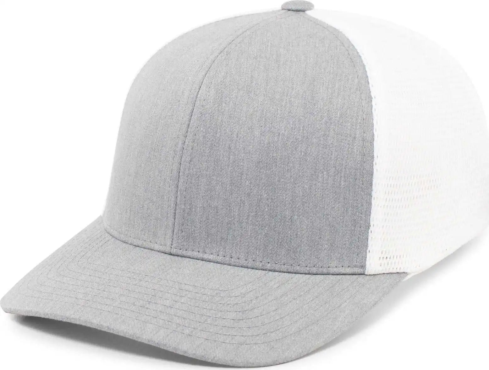 Pacific Headwear P151 Trucker Pacflex Snapback Cap - Heather Grey White - Gray White / 7’’ 7 7/8’’
