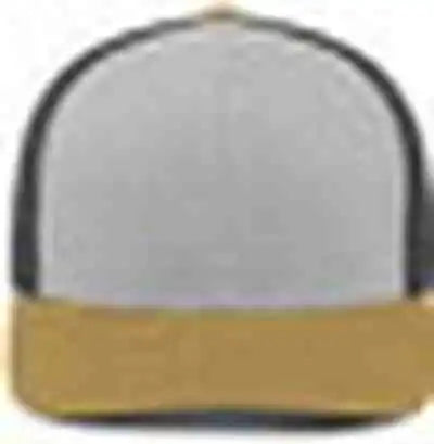 Pacific Headwear P151 Trucker Pacflex Snapback Cap - Heather Grey Lt Charcoal Amber Gold - Gray / 7’’ 7 7/8’’