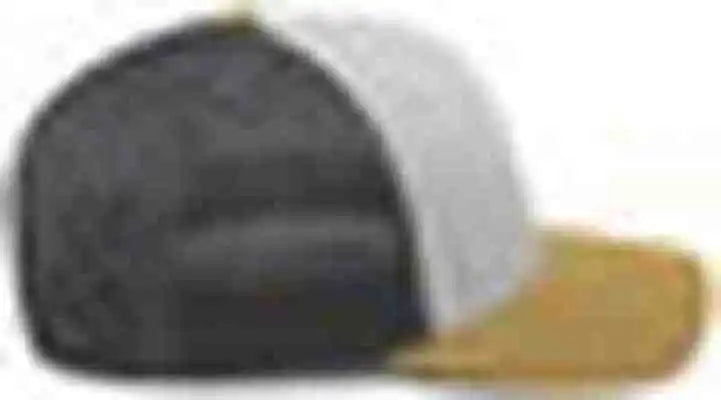 Pacific Headwear P151 Trucker Pacflex Snapback Cap - Heather Grey Lt Charcoal Amber Gold - Gray / 7’’ 7 7/8’’