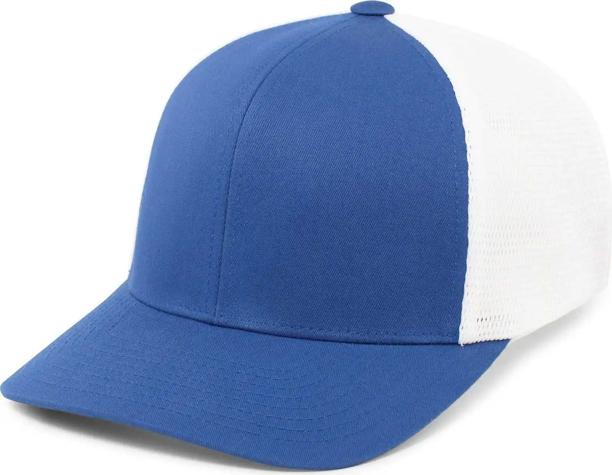 Pacific Headwear P151 Trucker Pacflex Snapback Cap - Royal White - 7’’ 7 7/8’’