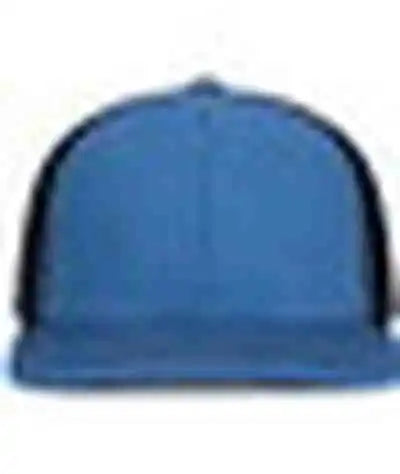 Pacific Headwear P151s Contrast Stitch Trucker Pacflex Snapback Cap - Ocean Blue Lt Charcoal - Gray / 7’’ 7 7/8’’
