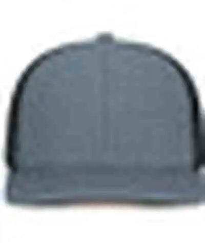 Pacific Headwear P151s Contrast Stitch Trucker Pacflex Snapback Cap - Graphite Black - Dark Gray / 7’’ 7 7/8’’
