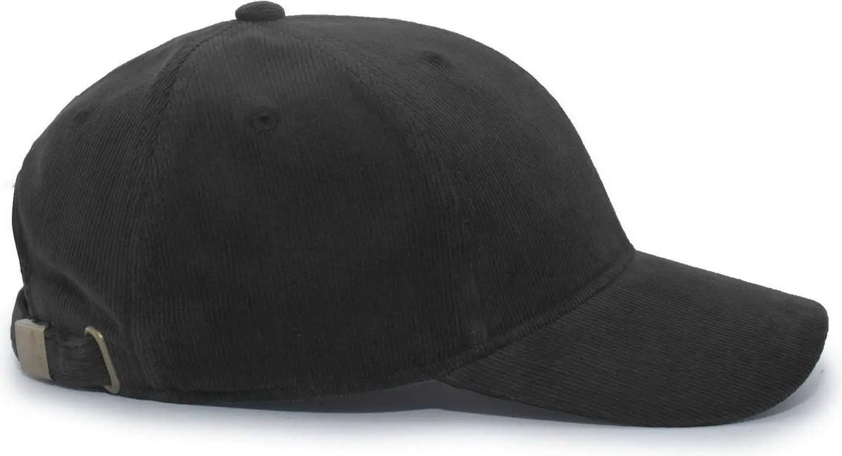 Pacific Headwear P206 Hybrid Corduroy Dad Cap - Black - 7’’ - 7 7/8’’