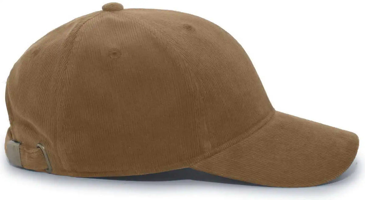Pacific Headwear P206 Hybrid Corduroy Dad Cap - Brown - 7’’ - 7 7/8’’