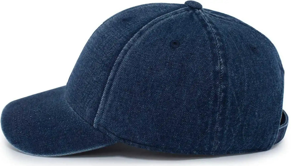 Pacific Headwear P207 Hybrid Denim Dad Cap - Navy Wash - 7’’ - 7 7/8’’