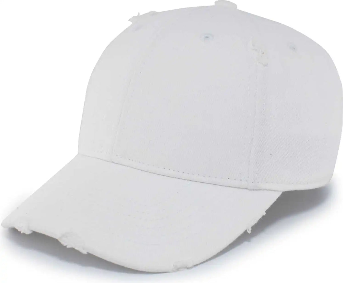 Pacific Headwear P207 Hybrid Denim Dad Cap - White - 7’’ - 7 7/8’’