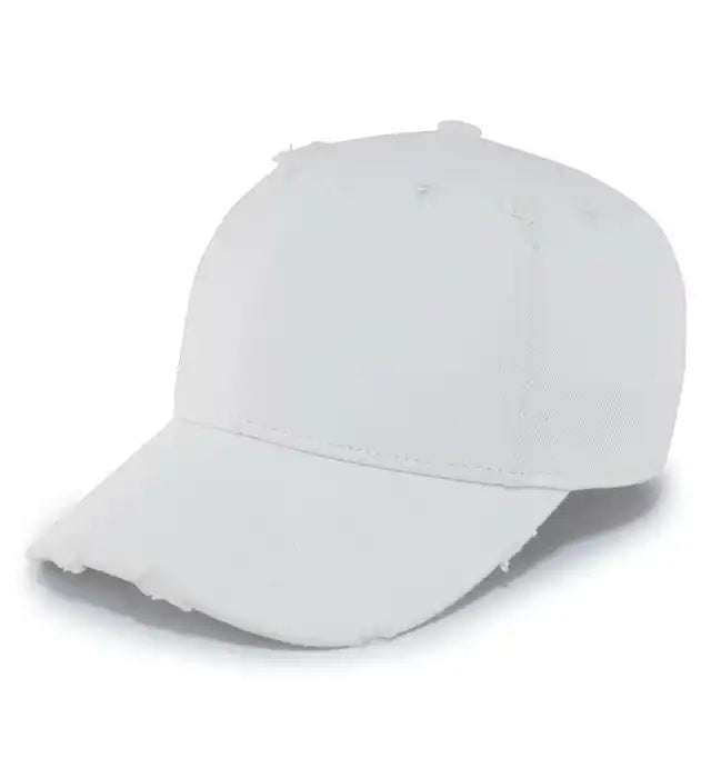Pacific Headwear P207 Hybrid Denim Dad Cap - White - 7’’ - 7 7/8’’