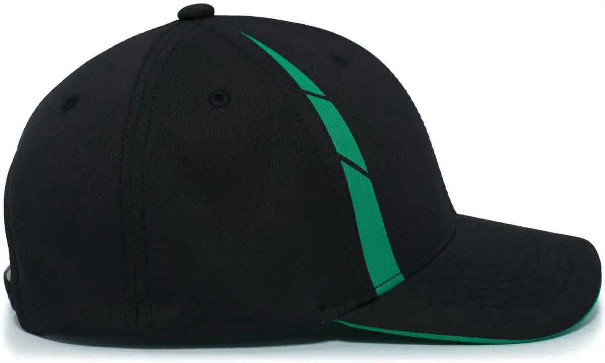 Pacific Headwear P303 Coolcore Sideline Snapback Cap - Black Kelly - 7’’ - 7 7/8’’