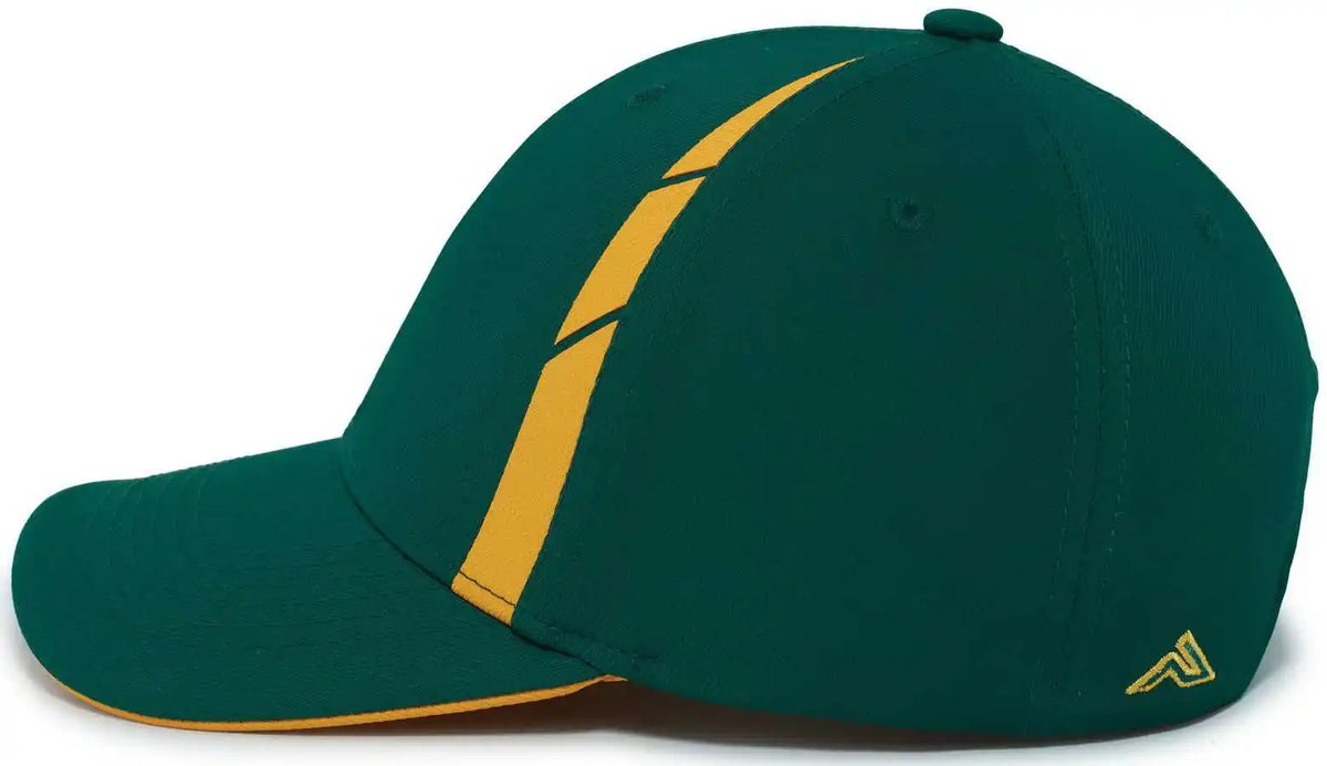 Pacific Headwear P303 Coolcore Sideline Snapback Cap - Dark Green Gold - Forest / 7’’ - 7 7/8’’