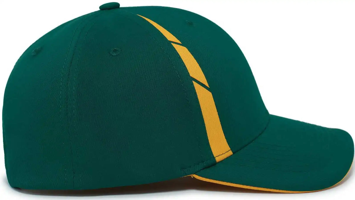 Pacific Headwear P303 Coolcore Sideline Snapback Cap - Dark Green Gold - Forest / 7’’ - 7 7/8’’