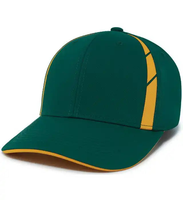 Pacific Headwear P303 Coolcore Sideline Snapback Cap - Dark Green Gold - Forest / 7’’ - 7 7/8’’