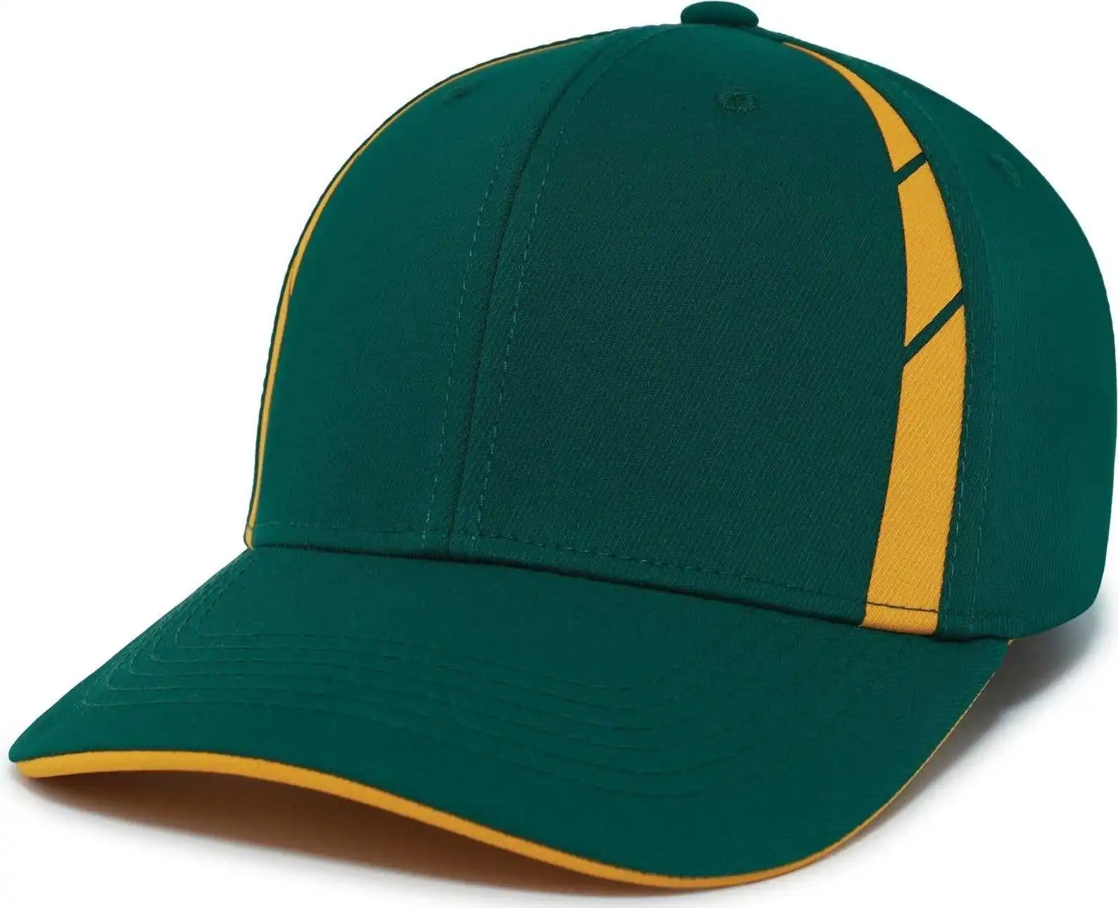 Pacific Headwear P303 Coolcore Sideline Snapback Cap - Dark Green Gold - Forest / 7’’ - 7 7/8’’