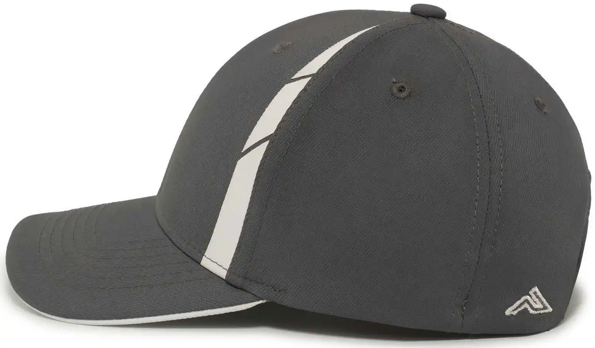 Pacific Headwear P303 Coolcore Sideline Snapback Cap - Graphite White - Dark Gray / 7’’ - 7 7/8’’
