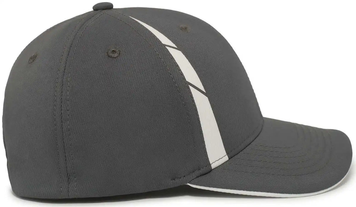 Pacific Headwear P303 Coolcore Sideline Snapback Cap - Graphite White - Dark Gray / 7’’ - 7 7/8’’