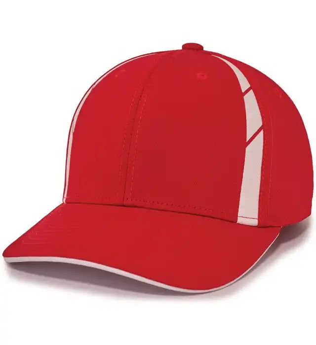 Pacific Headwear P303 Coolcore Sideline Snapback Cap - Red White - 7’’ - 7 7/8’’